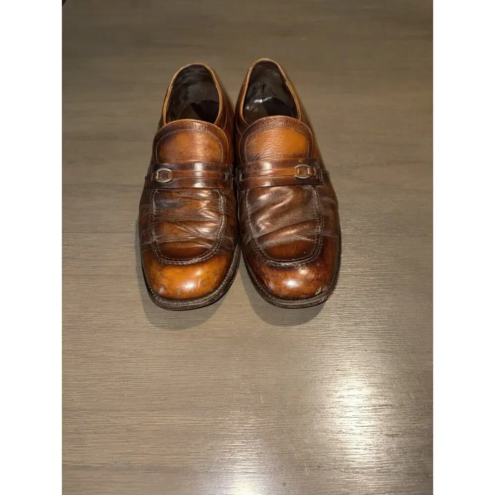 Vintage Jarman Men’s Brown Leather Bit Loafers Slip On Dress Shoes Size 9